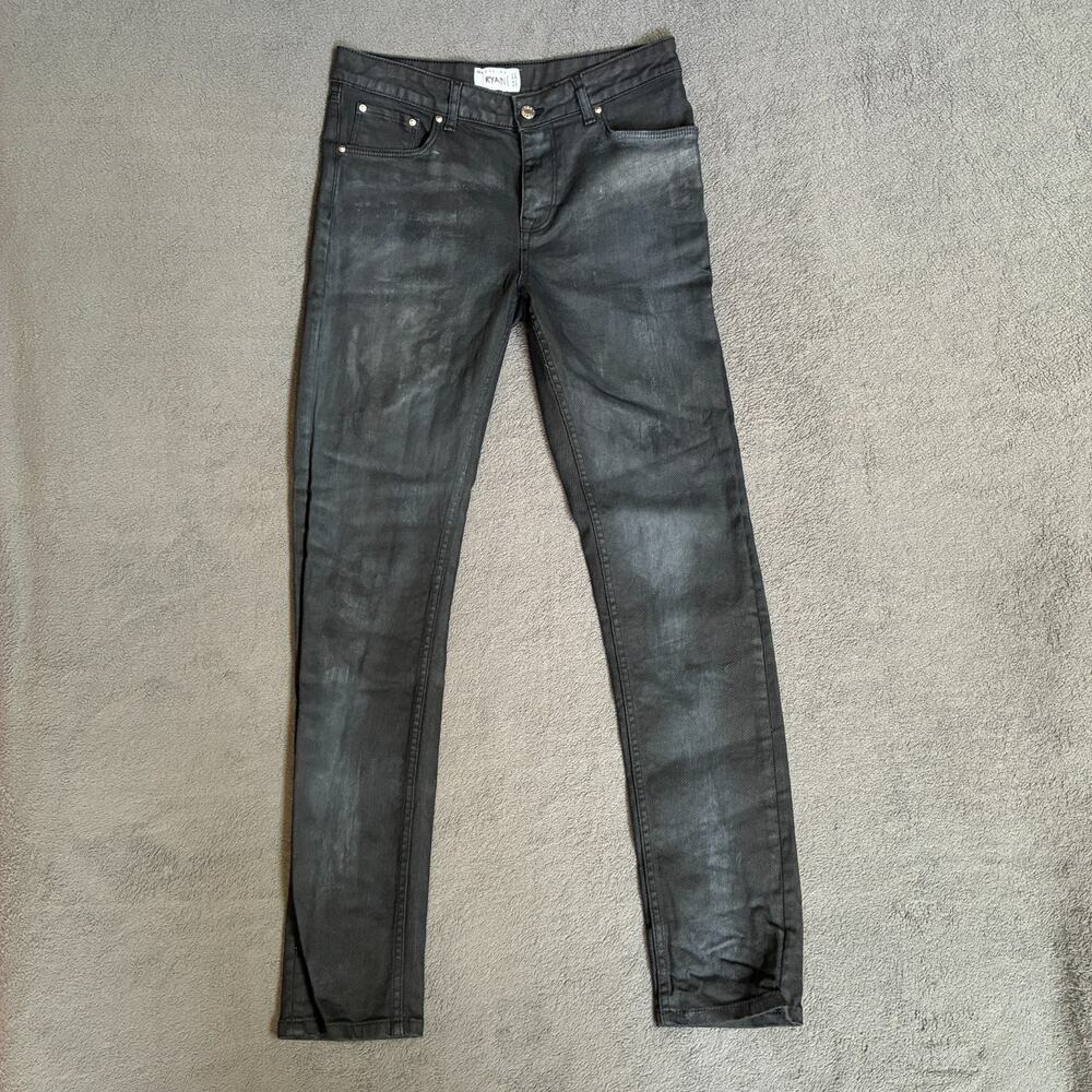 ASOS DESIGN Faded Black Wash Denim Zip Fly 5 Pockets Skinny Jeans Men's Sz 32x34